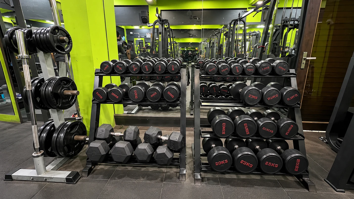 Power House Gym dumbbell and free weights floor