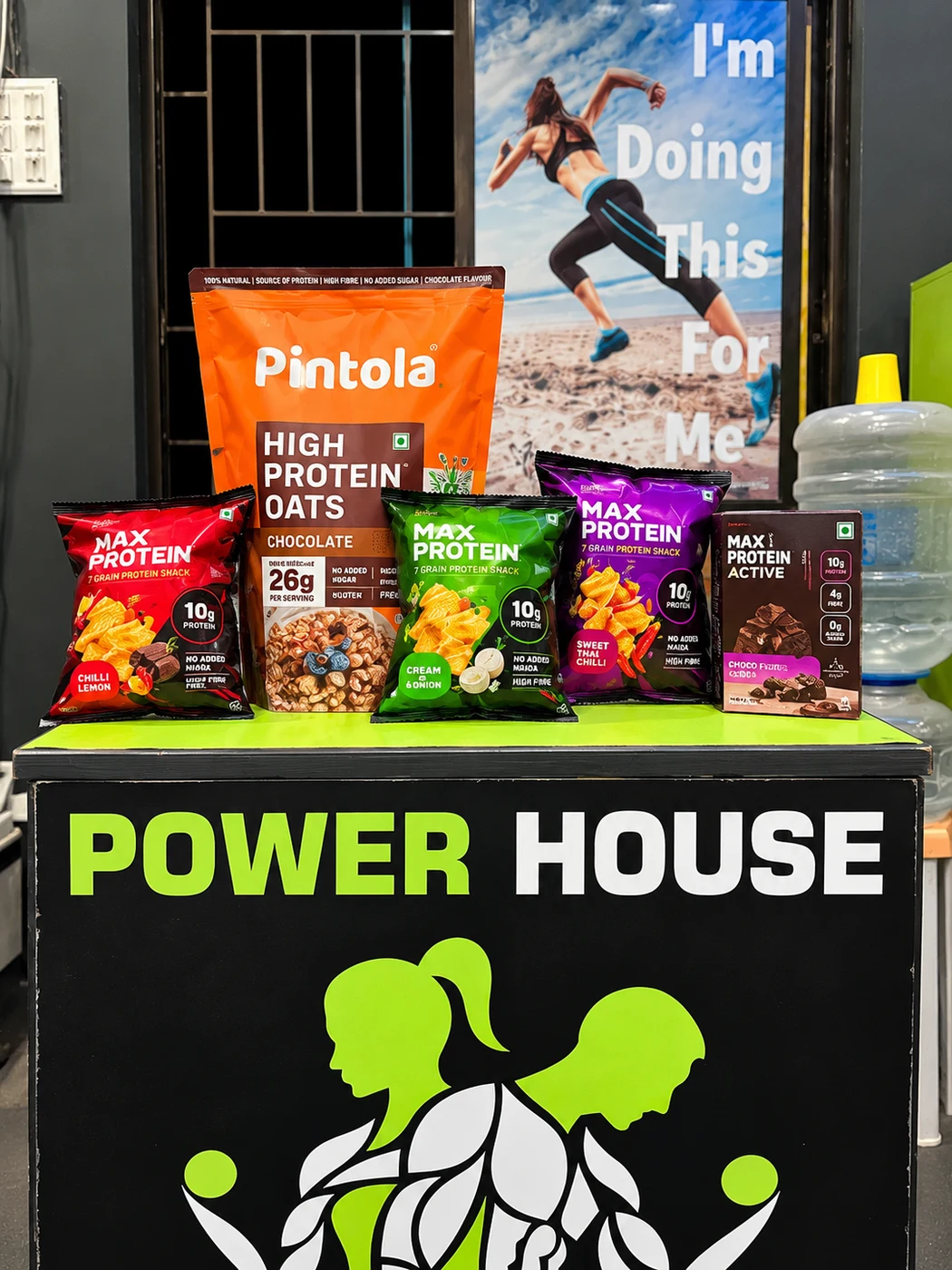 Power House Gym supplement and high protein snack counter in Shahupuri Kolhapur