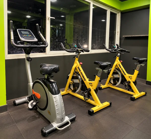 Viva Fitness commercial spin bikes and upright exercise cycle at Power House Gym