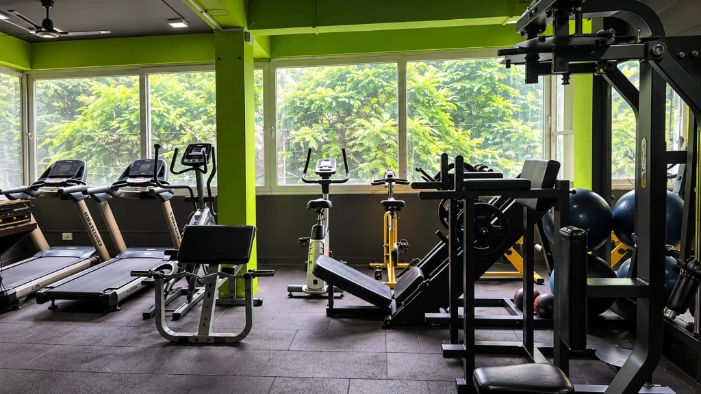 Power House Gym cardio zone with commercial treadmills and spin bikes in Shahupuri Kolhapur