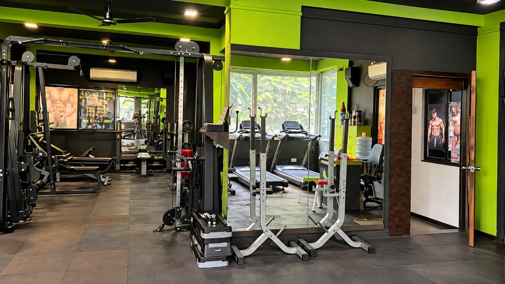 Power House Gym entrance reception and workout floor in Shahupuri Kolhapur
